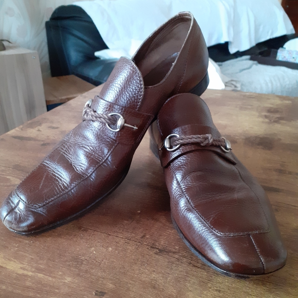 Gucci Men's calf skin leather dress loafers - Picture 5 of 12